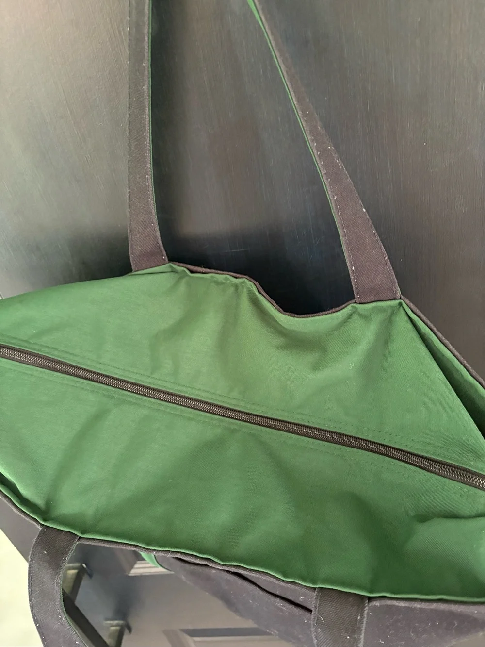 Vintage Lands’ End Canvas Open Tote Bag USA Made Brown Green Boat & Tote Large